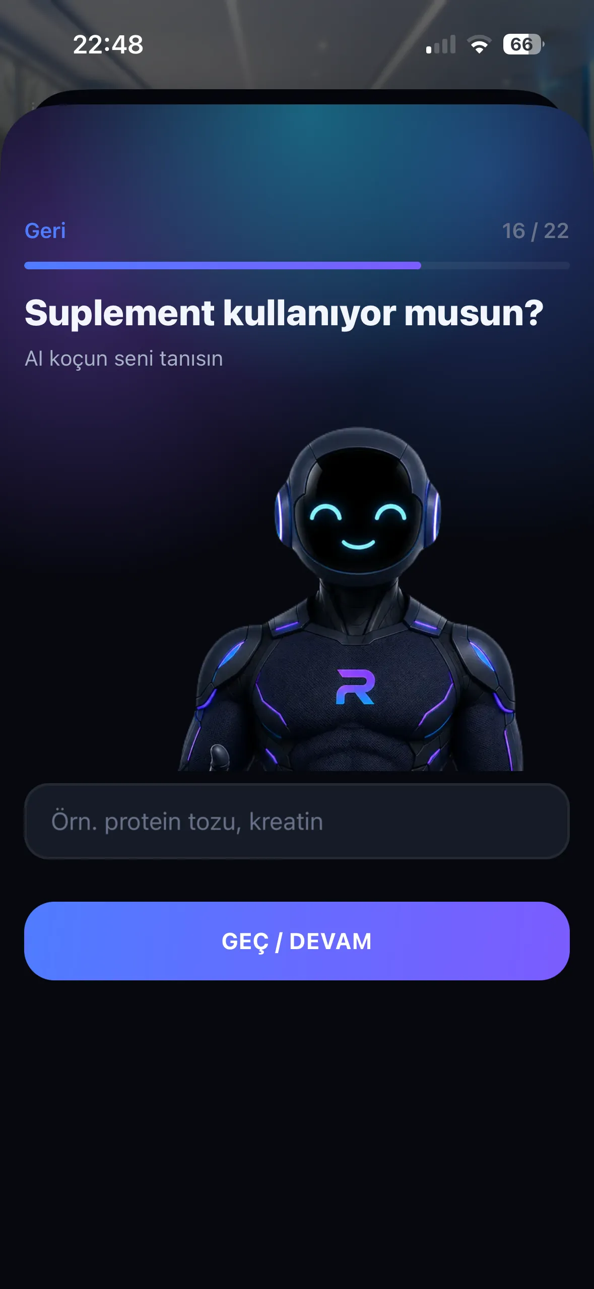 REPRA supplement bilgisi ekranı